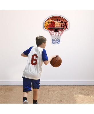 Wall Mounted Fan Backboard with Basketball Hoop and 2 Nets for Indoor/Outdoor Play