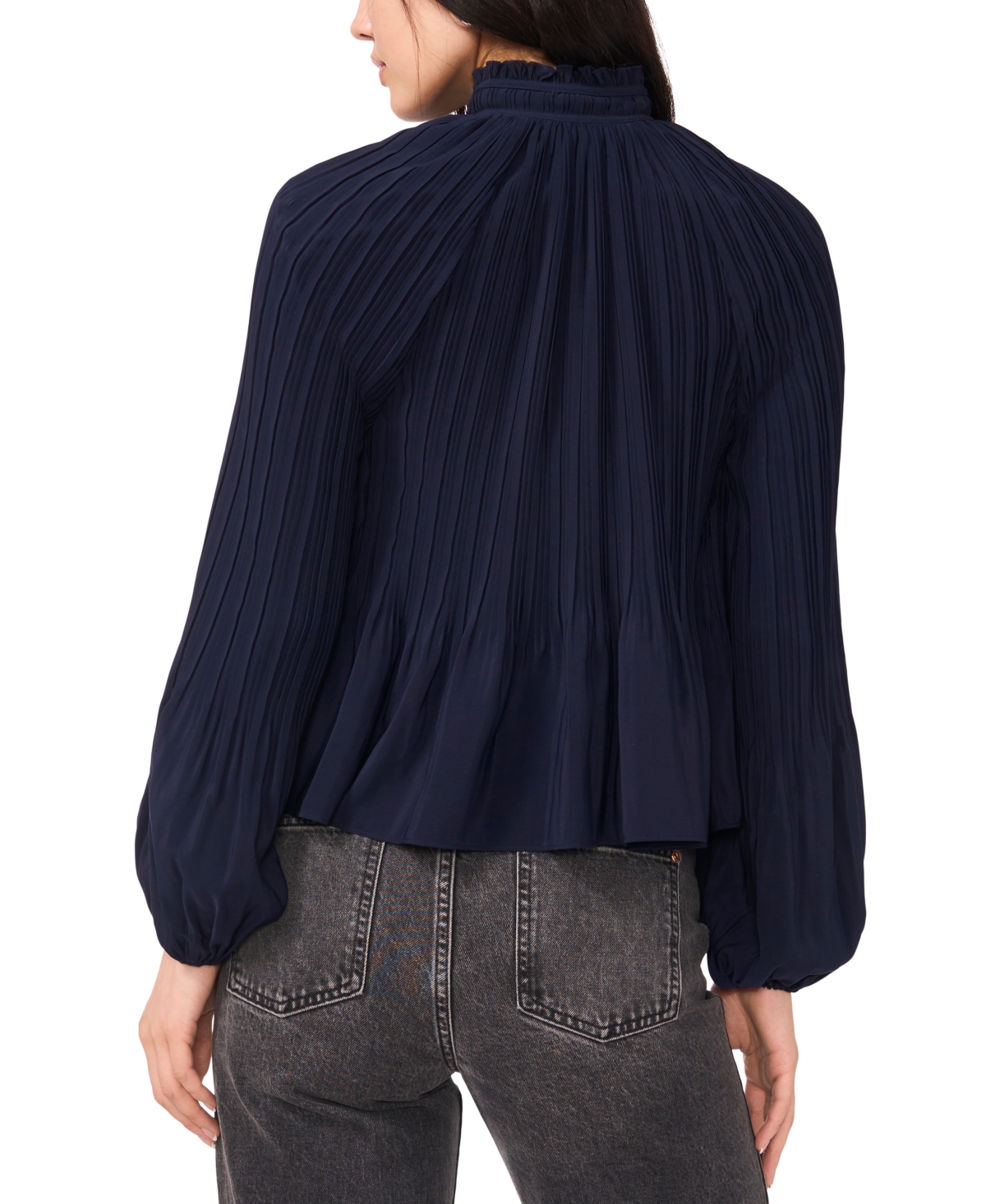 1.state Women's Long Sleeve Pleat Blouse