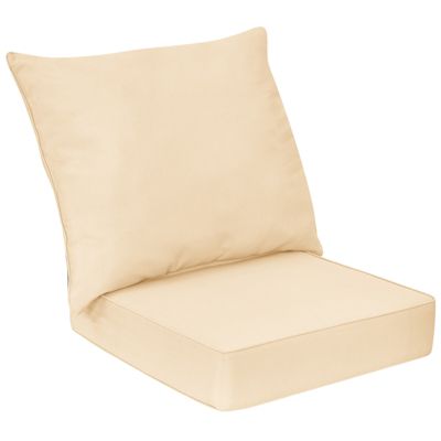 2PCS Deep Seat Chair Cushion Pads Set Indoor Outdoor With Rope Belts