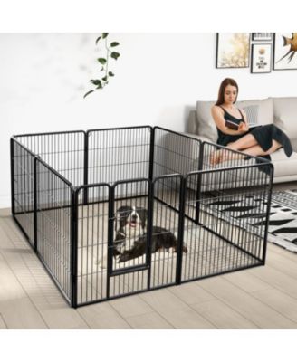 8-Panel 32 Inch Height Pet Fence for Indoor and Outdoor Use