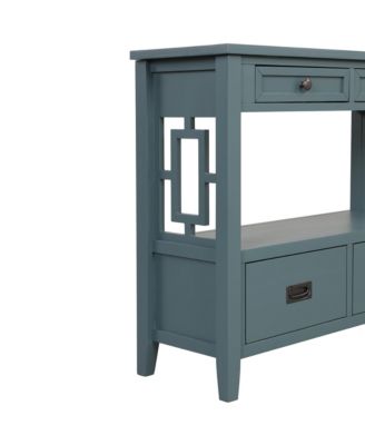 CASAINC 36" Cabinet Pine Wood Console Table with 4 Drawers & 1 Storage Shelf