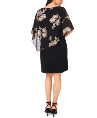 Women's Foil Cape Short Dress