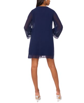 Women's V-Neck Long Sleeve Midi Dress