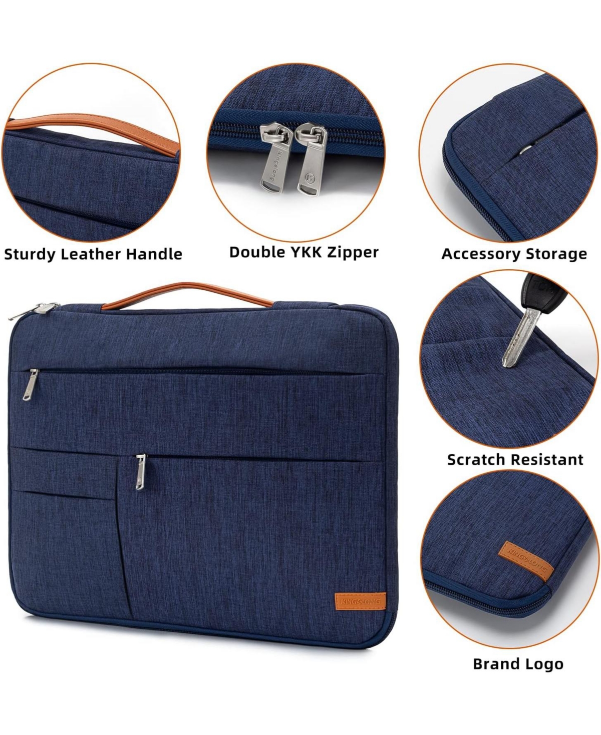 Acer 16 inch Laptop Sleeve Bag, Slim Lightweight Multiple Pockets Computer Cover Carrying Case fit for Acer Asus Dell Lenovo Hp Toshiba, Blue