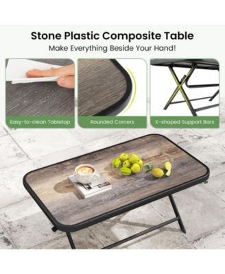 4 Piece Outdoor Conversation Set Metal Frame Outdoor Bistro Set w/ 2 Chairs