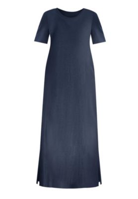 Plus Size Perfect Short-Sleeve Scoopneck Maxi Tee Dress