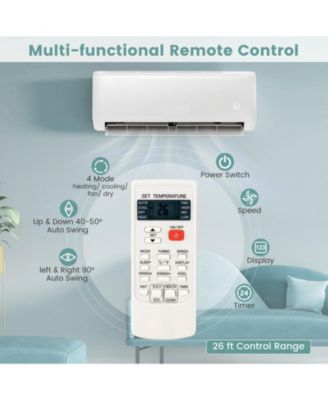 12000 BTU Mini Split Air Conditioner 21 SEER2 AC Unit w/ Heat Pump & Remote Control