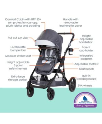 Baby Morph Single to Double Modular Stroller - Dash Grey