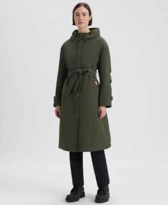 Women's Hooded Belt Trench Coat