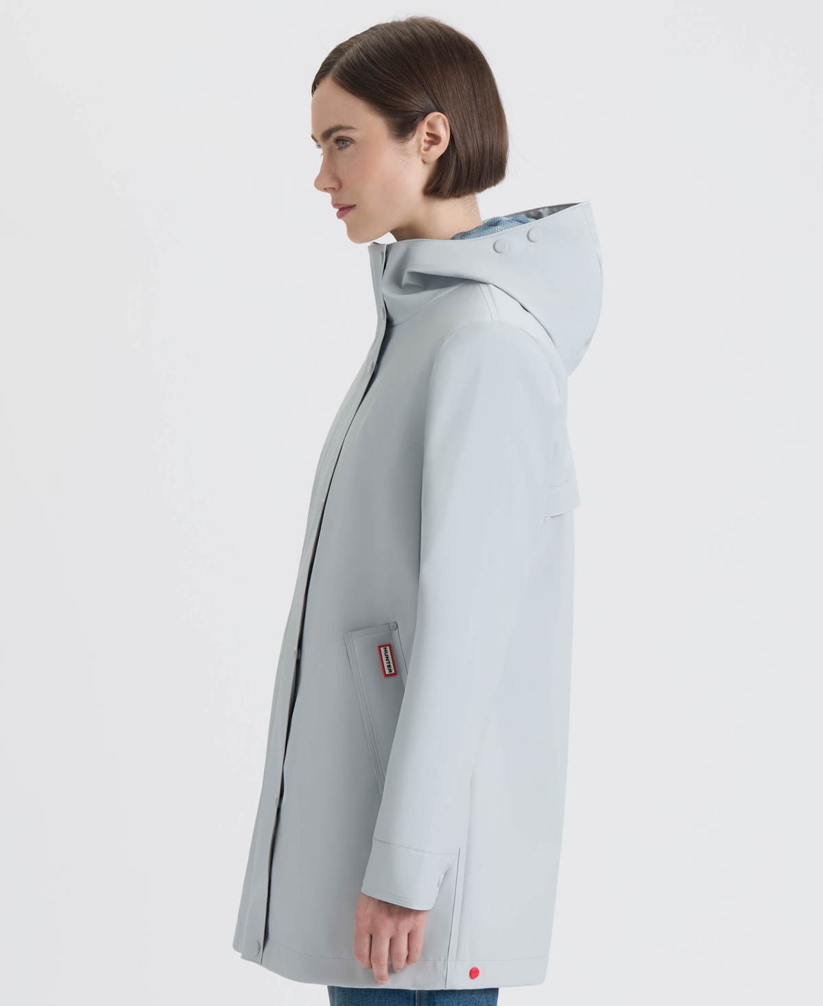Hunter Acacia Waterproof Rubberized Raincoat In Gray