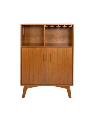 CASAINC 31.5" Cabinet with Wine Glass Holder & Wine Rack & Adjustable Shelf