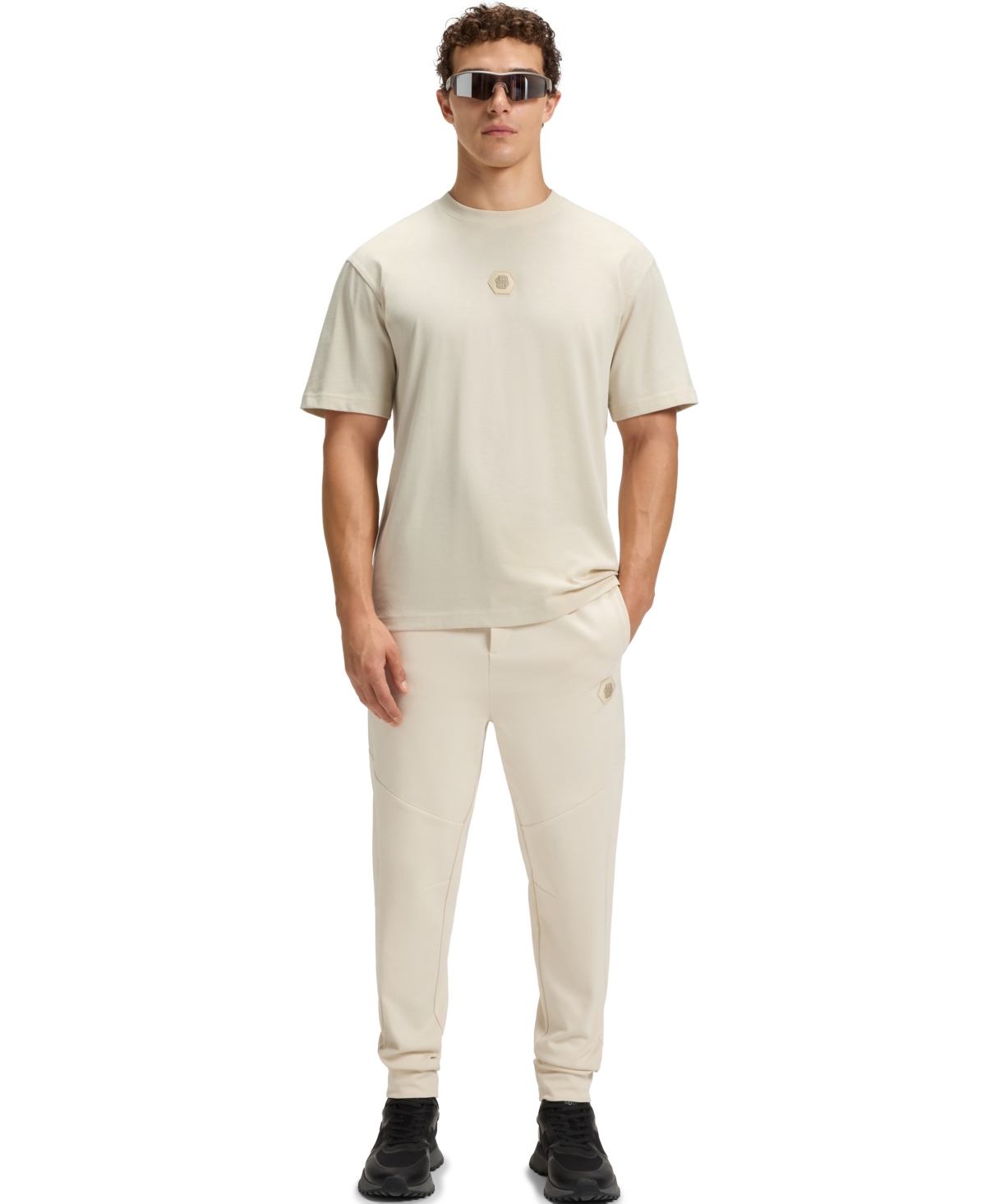 Hugo Boss Boss By  Men's Monogram Cotton-jersey T-shirt In White