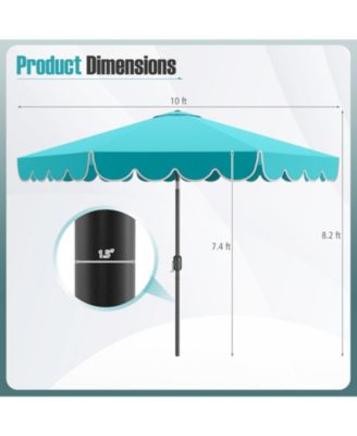 10 Feet Patio Umbrella Outdoor Market Umbrella with Crank Tilt Adjustment