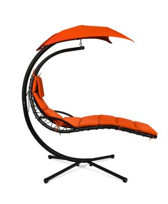 Patio Hammock Swing Chair Hanging Chaise w/ Cushion Pillow Canopy