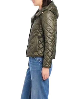 Women's Hooded Packable Diamond Quilted Jacket
