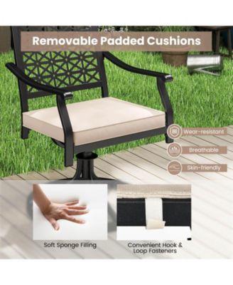 Outdoor Swivel Chairs Patio Dining Chairs with Padded Cushions High Back
