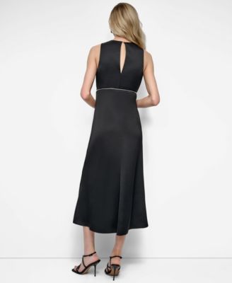 Women's Sleeveless Crew Neck Fit & Flare Dress