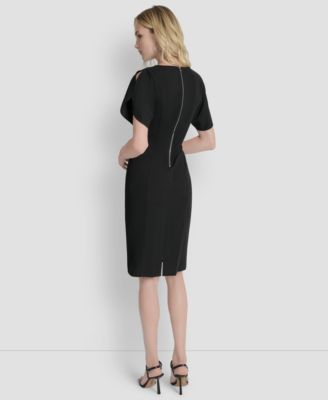 Women's Short Sleeve Crew Neck Sheath Dress