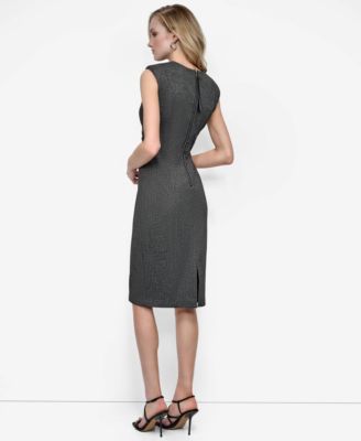 Women's Sleeveless Crew Neck Sheath Dress