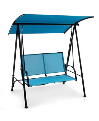 2-Person Patio Swing Seat Swing Bench Canopy Swing Loveseat Outdoor