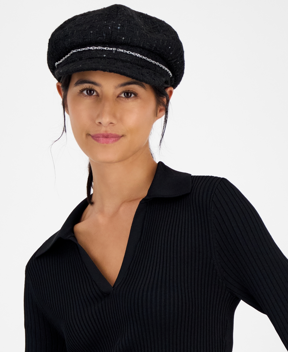 I.n.c. International Concepts Sequin and Shine Newsboy Cap, Macy's Exclusive