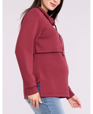 Maternity Funnel Neck Pullover Nursing Sweatshirt - Motherhood
