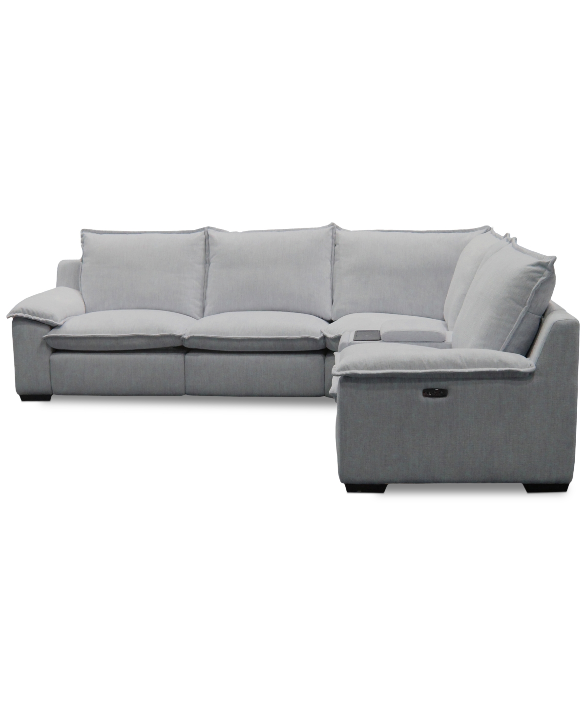 Macy's Borsi 5-pc. Sectional With 3 Power Recliners & 1 Console, Exclusive At  In Gray