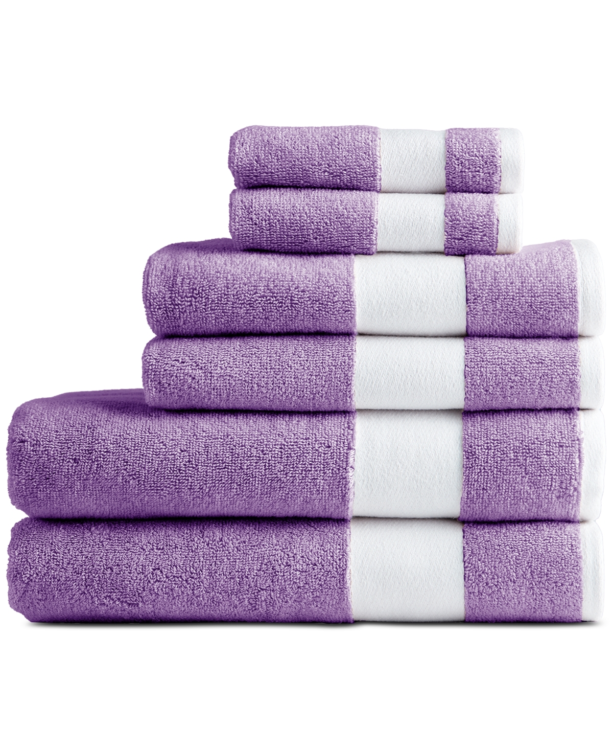 Lacoste Home Heritage Sport Stripe Logo Cotton 6-pc. Bath Towel Set In Gray