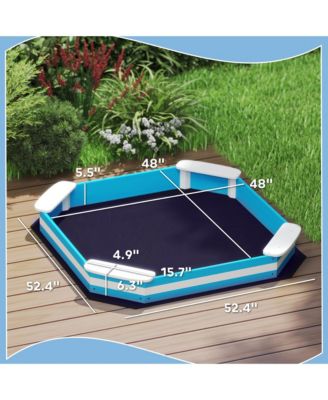 Kids box, Wooden Pit w/ 4 Corner Seats, Bottom Liner