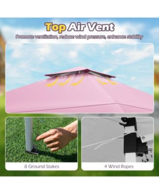 13 X 13 FT Pop up Gazebo with Portable Carrying Bag 8 Stakes and 4 Wind Ropes