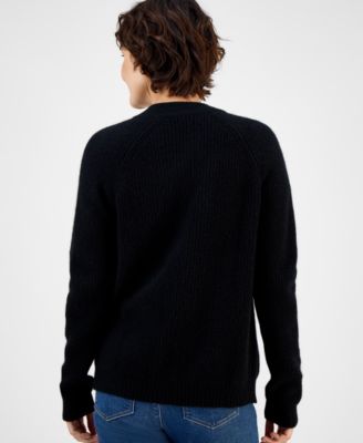 Women's 100% Cashmere Shaker-Stitch Bomber Jacket, Macy's Exclusive 