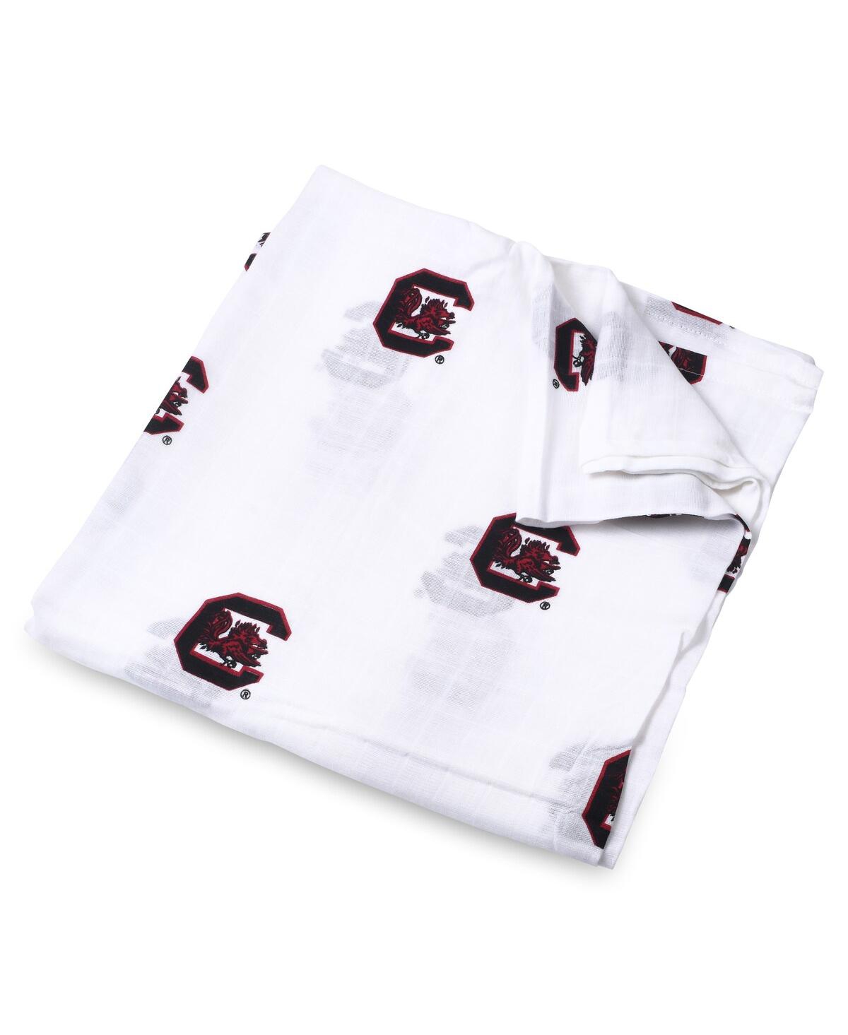 Three Little Anchors Baby Boys And Girls White South Carolina Gamecocks 47'' X 47'' Muslin Swaddle Blanket