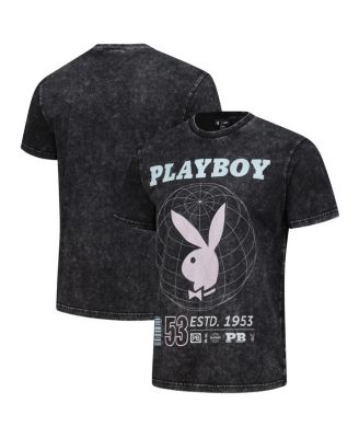 Lids - Men's&nbsp; Black Playboy Distressed Oversized Rabbit T-Shirt