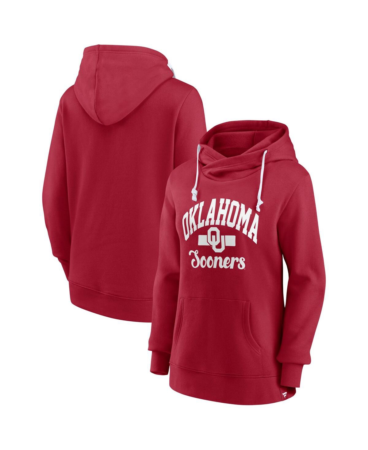 Fanatics Women's Crimson Oklahoma Sooners Iconic Fleece Pullover Hoodie In Red