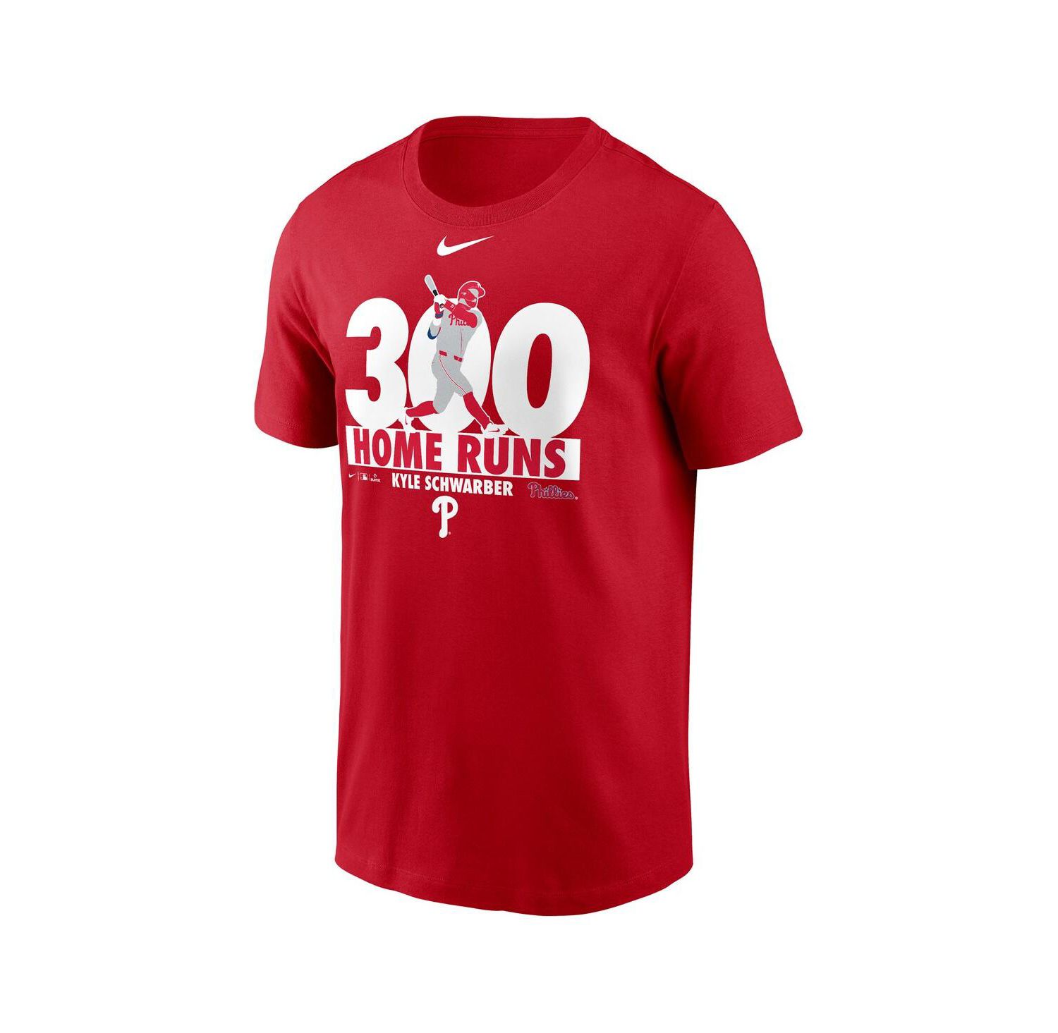 Men's Kyle Schwarber Red Philadelphia Phillies 300 Home Runs Graphic T-Shirt