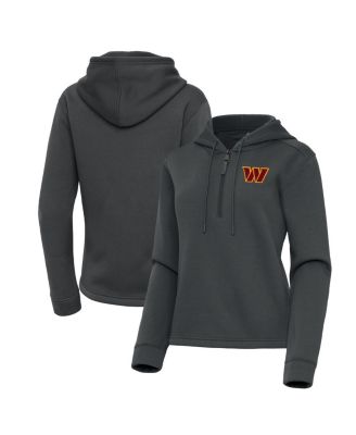 Antigua - Women's Pewter Washington Commanders Contemporary Quarter-Zip Hoodie