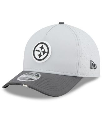 New Era - Men's Gray/Graphite Pittsburgh Steelers 2025 NFL Training Camp A-Frame 9FORTY Adjustable Hat