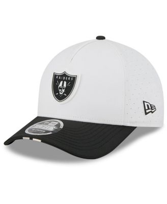 New Era - Men's White/Black Las Vegas Raiders 2025 NFL Training Camp A-Frame 9FORTY Adjustable Hat