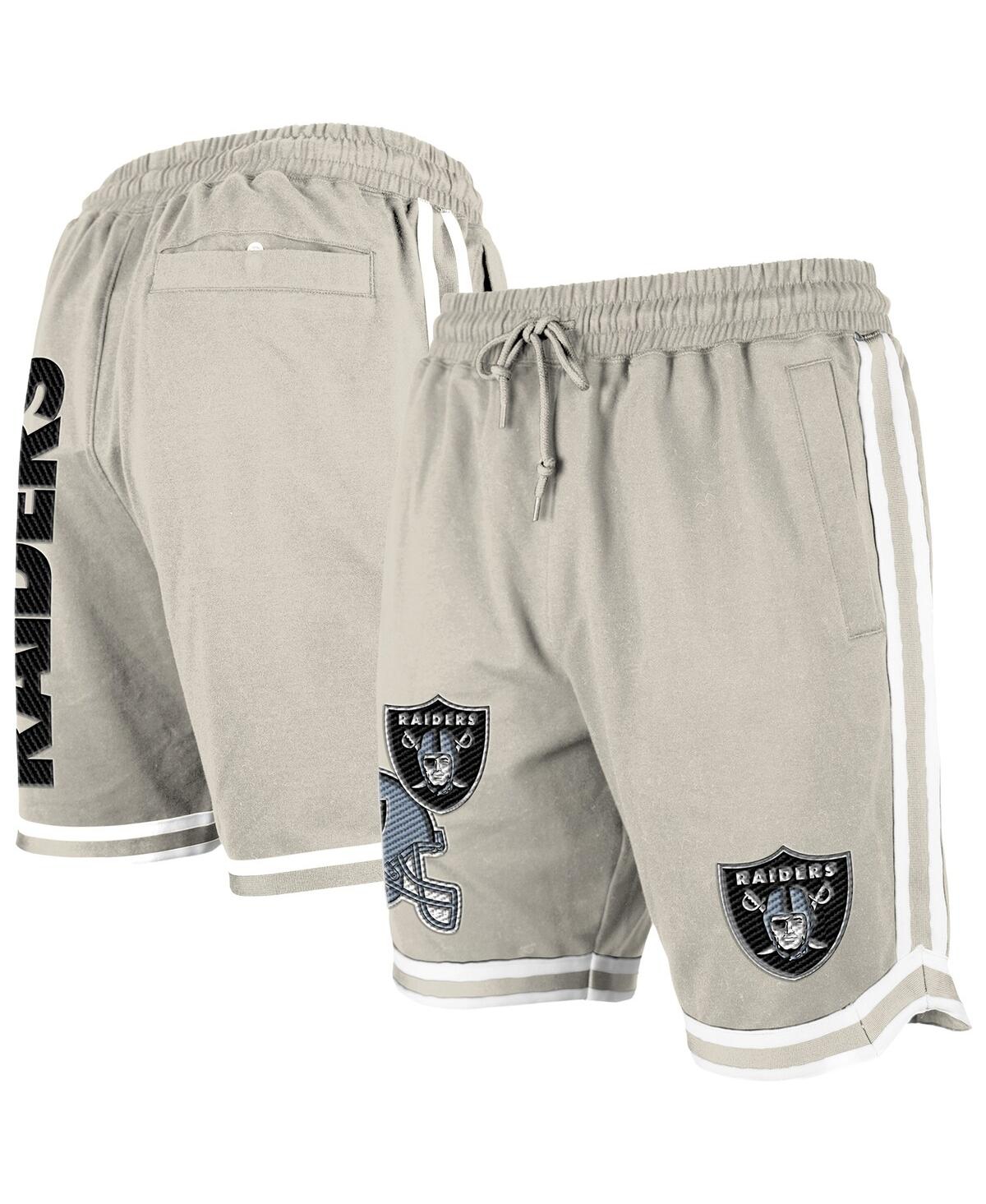 Men's Light Beige Las Vegas Raiders Stone Multi Patch Shorts - Light Beige