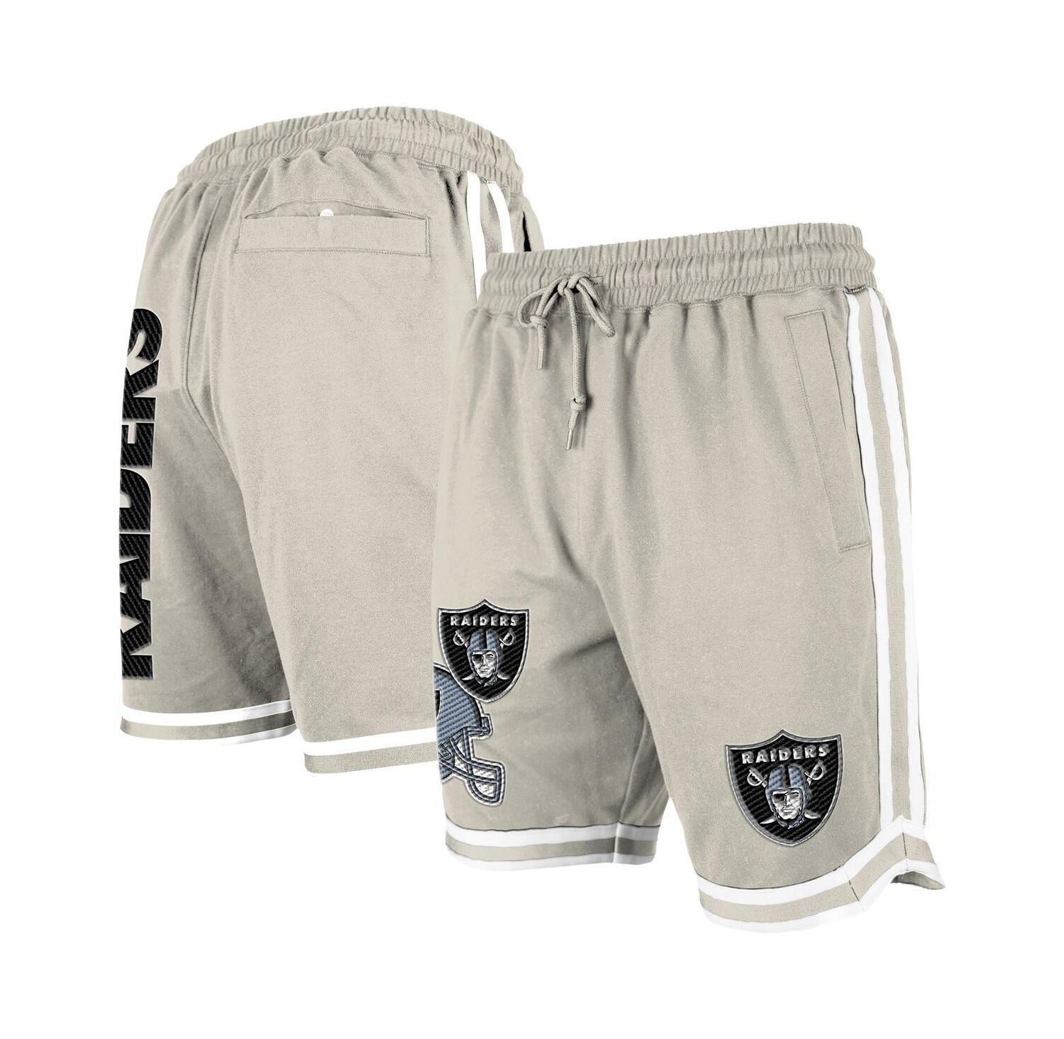 Men's Light Beige Las Vegas Raiders Stone Multi Patch Shorts
