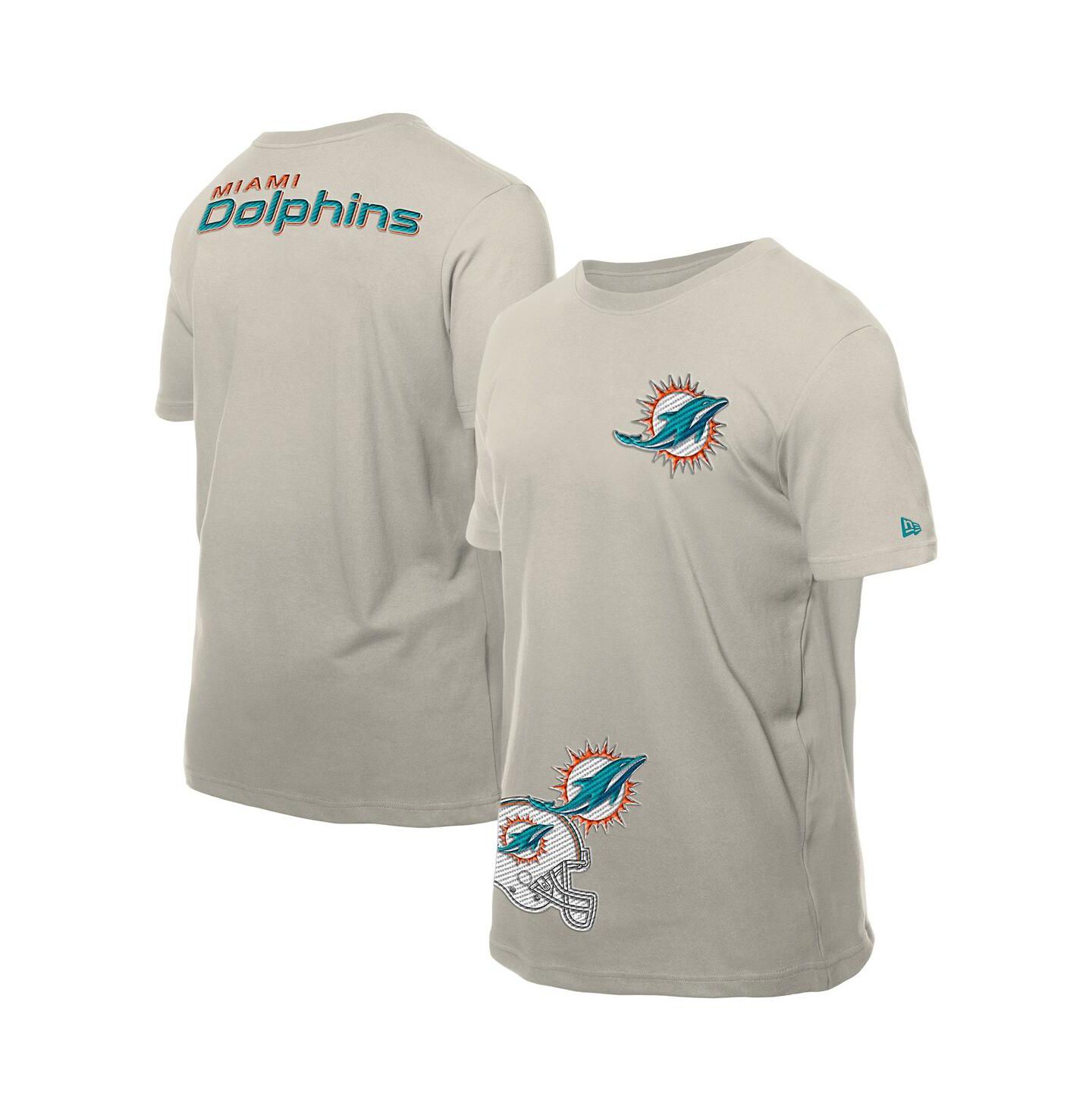 Мужская футболка New Era Light Beige Miami Dolphins Multi Patch — фото 1