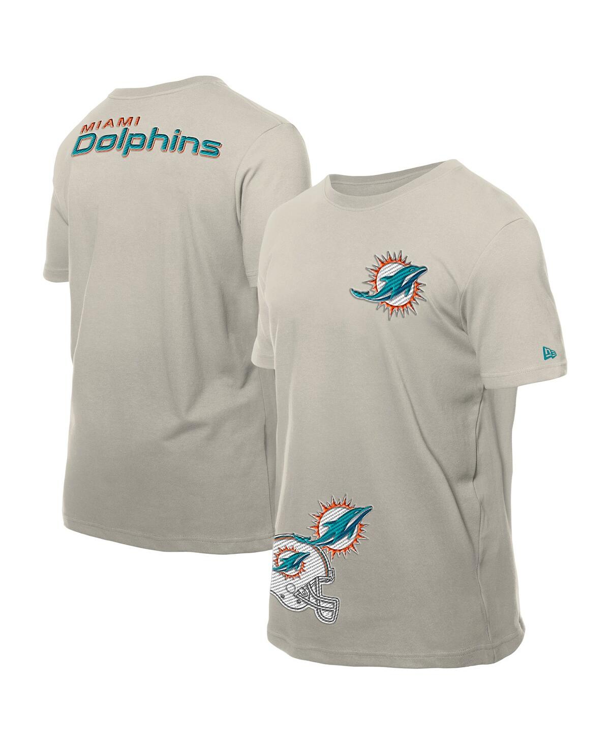 Men's Light Beige Miami Dolphins Multi Patch T-Shirt - Light Beige