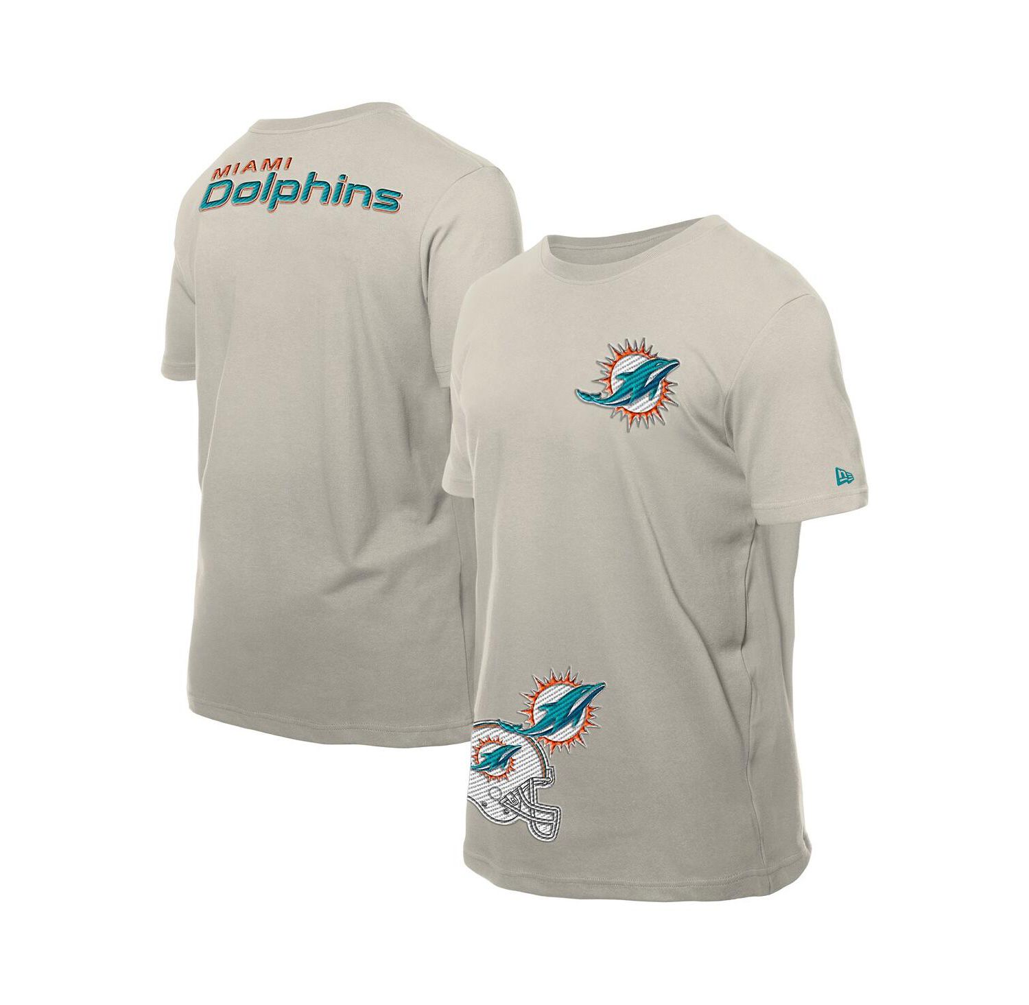 Men's Light Beige Miami Dolphins Multi Patch T-Shirt