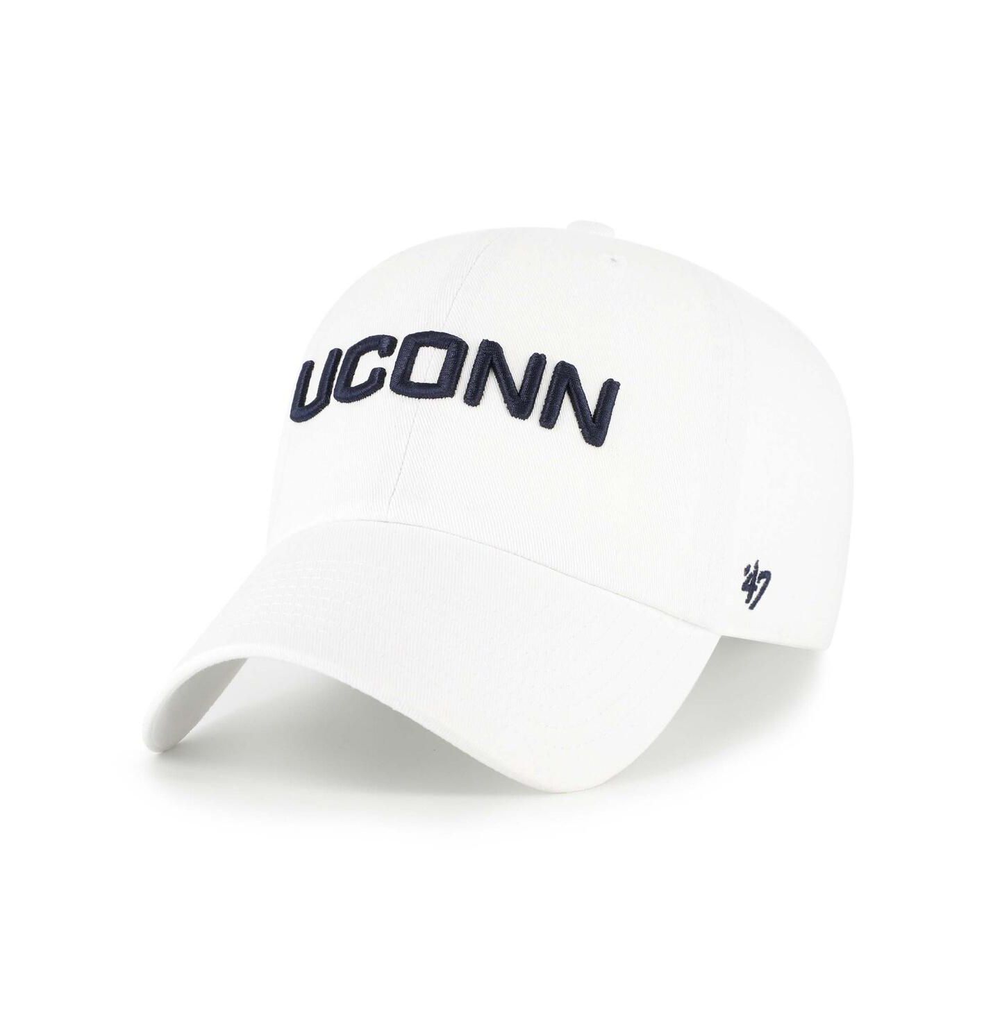Мужская кепка '47 Brand White UConn Huskies Clean Up Adjustable Hat — фото 1