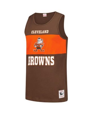 Men's Brown Cleveland Browns Retro Color Block Tank Top