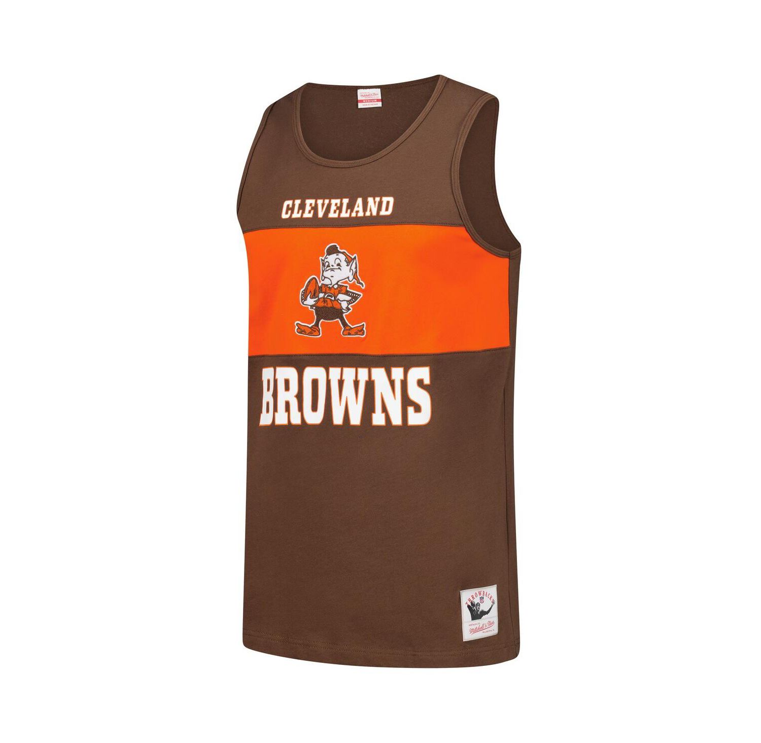 Men's Brown Cleveland Browns Retro Color Block Tank Top