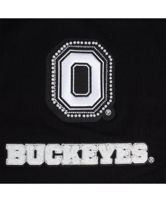 Women's Black Ohio State Buckeyes Rhinestone Boxy Cropped T-Shirt