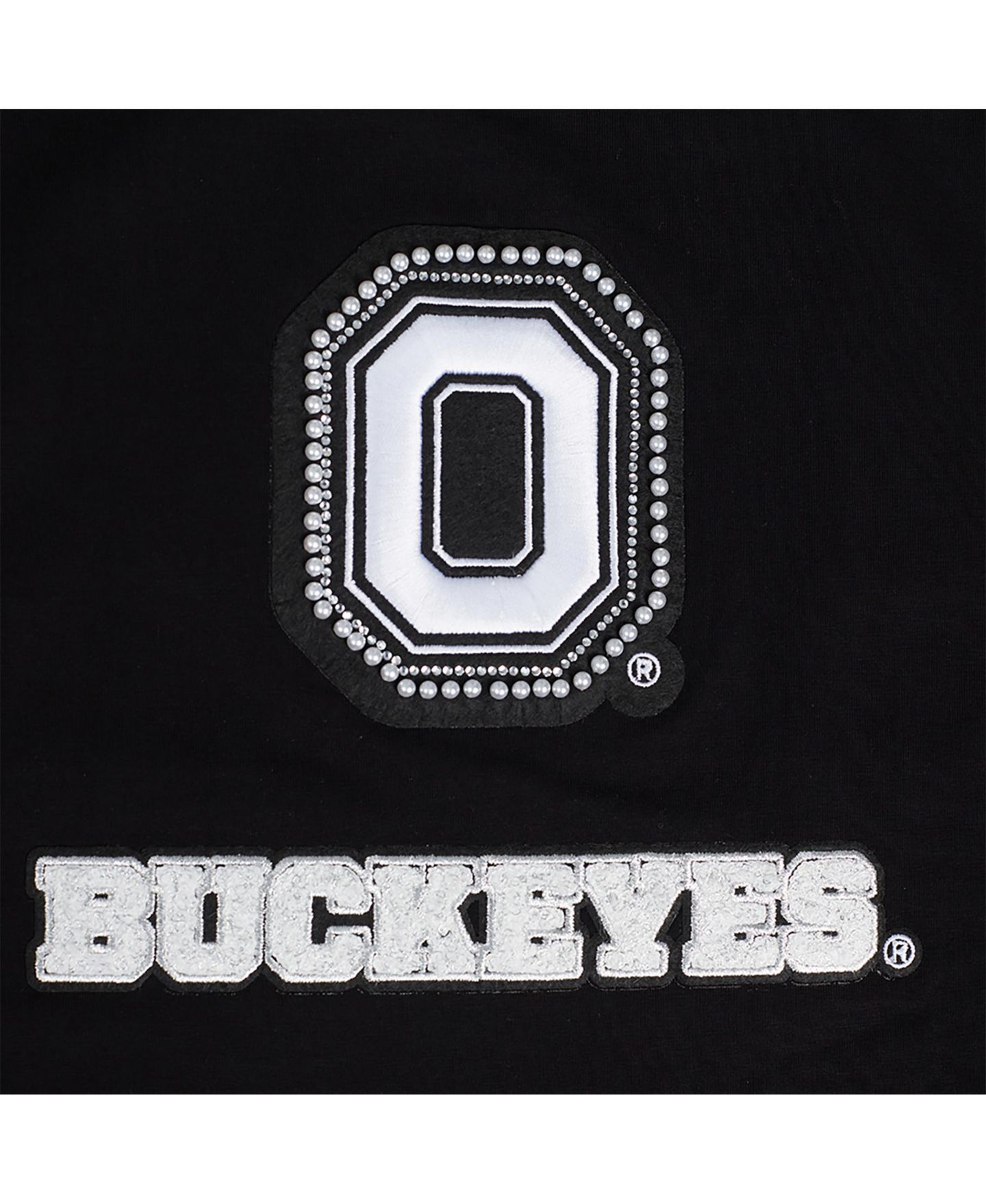 Женская футболка Pro Standard Black Ohio State Buckeyes Rhinestone Boxy Cropped — фото 2