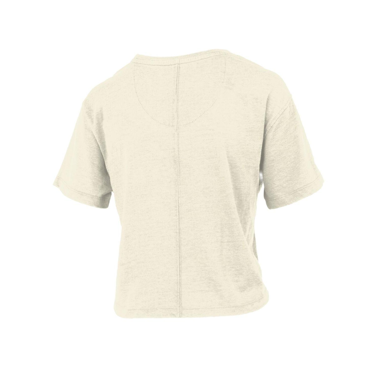 Women's Cream Michigan Wolverines Buckler Vintage Cropped T-Shirt
