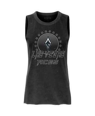 Women's&nbsp;Black Las Vegas Aces Rock Roll Collection Turner Mineral Wash Tank Top